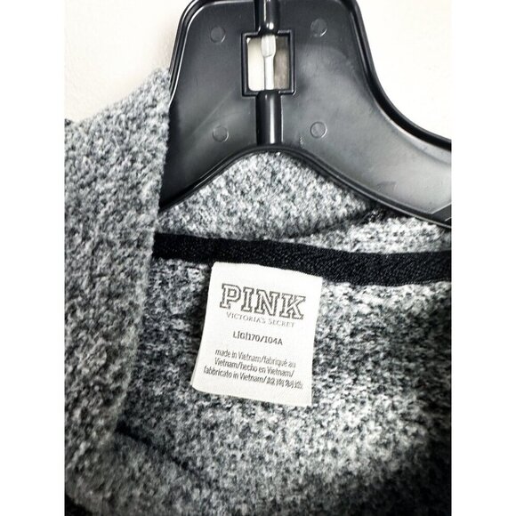 Victoria's Secret Pink Drawstring Hem Hooded Pullover Sweatshirt Cropped Gray L - Picture 4 of 7